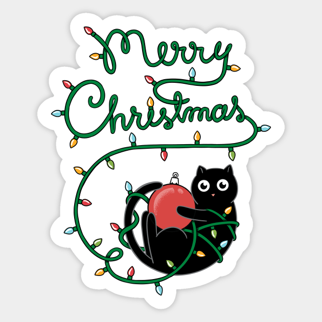 Cat merry christmas Sticker by coffeeman